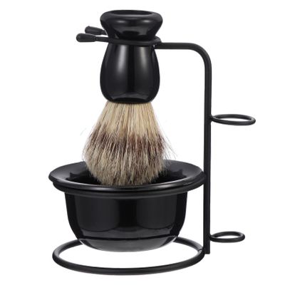 NULYLU Household Beard Brush with Shaving Bowl and Stand Professional Male Grooming Kit for Convenient Shaving Experience