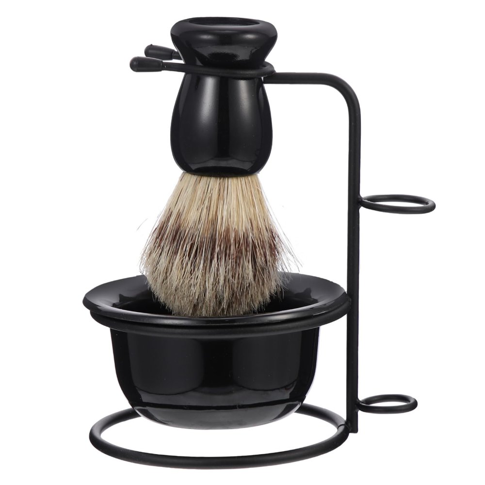 NULYLU Household Beard Brush with Shaving Bowl and Stand Professional Male Grooming Kit for Convenient Shaving Experience
