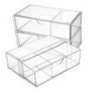 ABOOFAN 3pcs Clear Organizer Sturdy Lipstick Holder with Dividers Elegant Desktop Storage Box for Cosmetics and Cotton Pads Space-saving Design for Bathroom Bedroom view 1