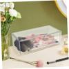 ABOOFAN 3pcs Clear Organizer Sturdy Lipstick Holder with Dividers Elegant Desktop Storage Box for Cosmetics and Cotton Pads Space-saving Design for Bathroom Bedroom view 4