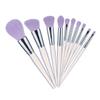 Gogogmee 10-Piece Acrylic Crystal Handle Makeup Brush Set for Face Beauty Tools Purple for Home Makeup Application and Travel Includes Powder and Eyeshadow Brushes view 1
