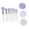Gogogmee 10-Piece Acrylic Crystal Handle Makeup Brush Set for Face Beauty Tools Purple for Home Makeup Application and Travel Includes Powder and Eyeshadow Brushes view 3
