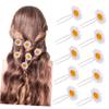 Baluue Flower Hairpin Clip Set White Daisy Hair Stick Fork Clips for Styling Party view 1