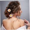 Baluue Flower Hairpin Clip Set White Daisy Hair Stick Fork Clips for Styling Party view 2