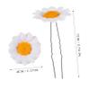 Baluue Flower Hairpin Clip Set White Daisy Hair Stick Fork Clips for Styling Party view 4