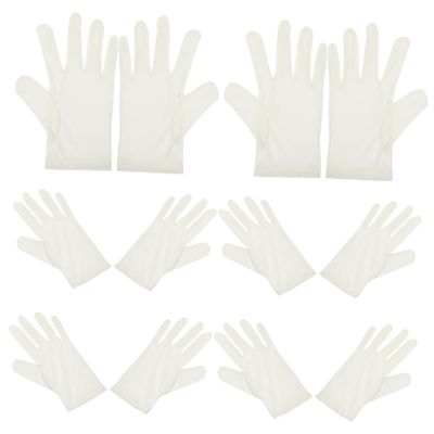ARTIBETTER 6 Pairs Washable Cotton Gloves Breathable Serving Gloves for Jewelry Stores Inspections Cleaning