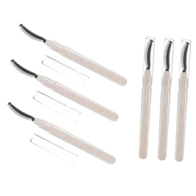 FRCOLOR 6pcs Silicone Eyelash Brush Applicators for Eyelash Extensions Portable Makeup Tool Flexible Bristles for Home and Travel Use