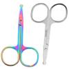 Ipetboom 2pcs Round Tip Nose Hair Scissors Beard Shears Precision Trimming Tools for Eyebrows Nose Hair and Beard Grooming for Daily Use and Personal Care view 1