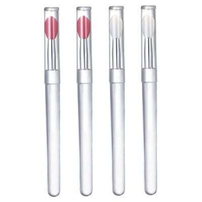 FOMIYES Makeup Kit 4 Pack Lip Brush Applicators Silicone Lip Makeup Tool Set Reusable for Lipstick Eye Shadow