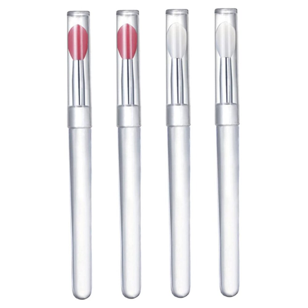 FOMIYES Makeup Kit 4 Pack Lip Brush Applicators Silicone Lip Makeup Tool Set Reusable for Lipstick Eye Shadow