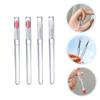 FOMIYES Makeup Kit 4 Pack Lip Brush Applicators Silicone Lip Makeup Tool Set Reusable for Lipstick Eye Shadow view 3