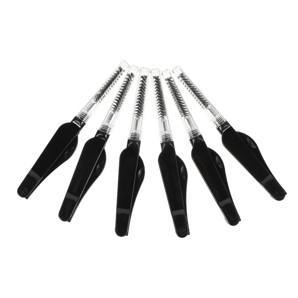 FRCOLOR 6pcs Eyebrow Brush Lash Comb Makeup Tool Folding Eyelash Combs for Brows Lashes Non-skid Handle for Salon Home Use