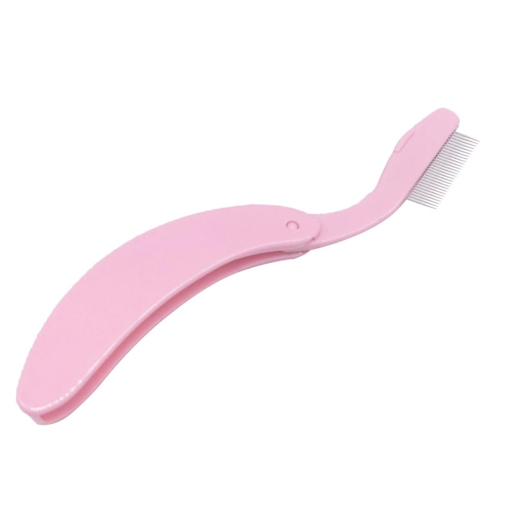 Didiseaon 4pcs Curved Eyebrow and Lash Comb Set Plastic Handle Fine Tooth Folding Design Ideal for Travel