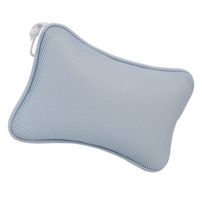 SKISUNO 1pc Non-Slip Bathtub Pillow Suction Cups Comfortable Head and Neck Support Cushion for Standard Bathtubs Mesh Design Blue