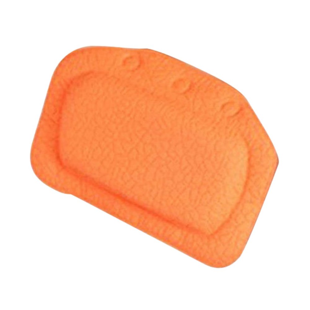 FOMIYES Bath Pillow with Suction Cups Ergonomic Headrest Cushion for Relaxing Spa Experience Lightweight Material for Comfortable Back Support Orange