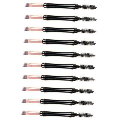 Didiseaon 10pcs Dual Tip Brow Makeup Brush with Cap for Eyebrows and Eyelashes Convenient Two-one Spoolie and Mascara Brush Portable and Easy to Use for Quick Eye Makeup