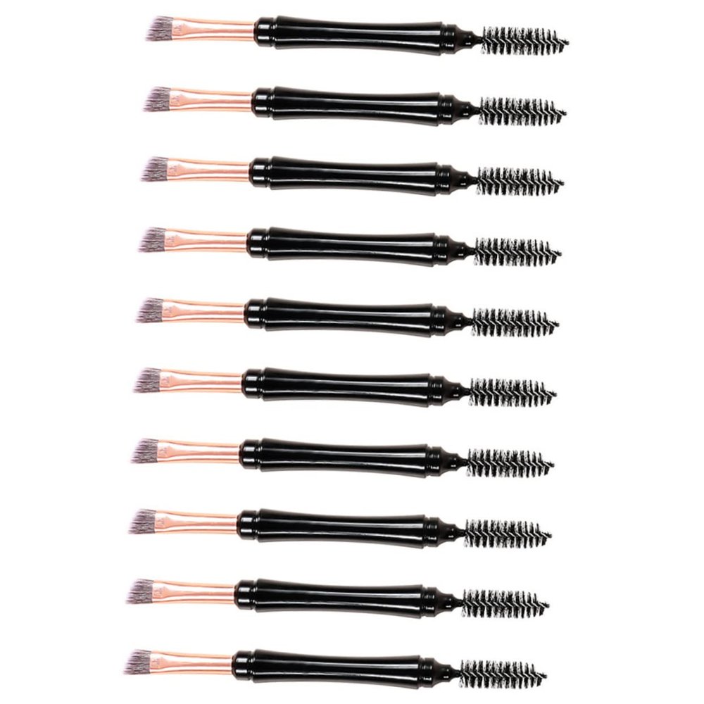 Didiseaon 10pcs Dual Tip Brow Makeup Brush with Cap for Eyebrows and Eyelashes Convenient Two-one Spoolie and Mascara Brush Portable and Easy to Use for Quick Eye Makeup