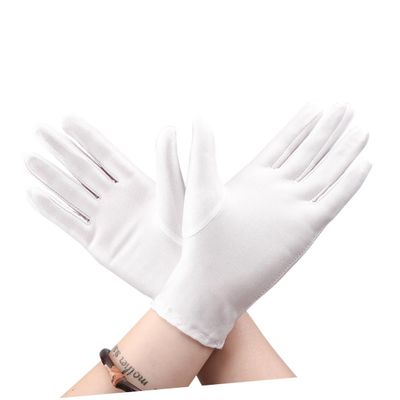 Angoily 10pairs Short Elastic Gloves Moisturizing and Protective Etiquette Gloves for Jewelry Handling Cleaning Gardening and Daily Use
