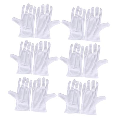 Angoily 12pairs Moisturizing Protective Gloves for Jewelry Inspection and Work Elastic Polyester for Gardening Cleaning and Industrial Use