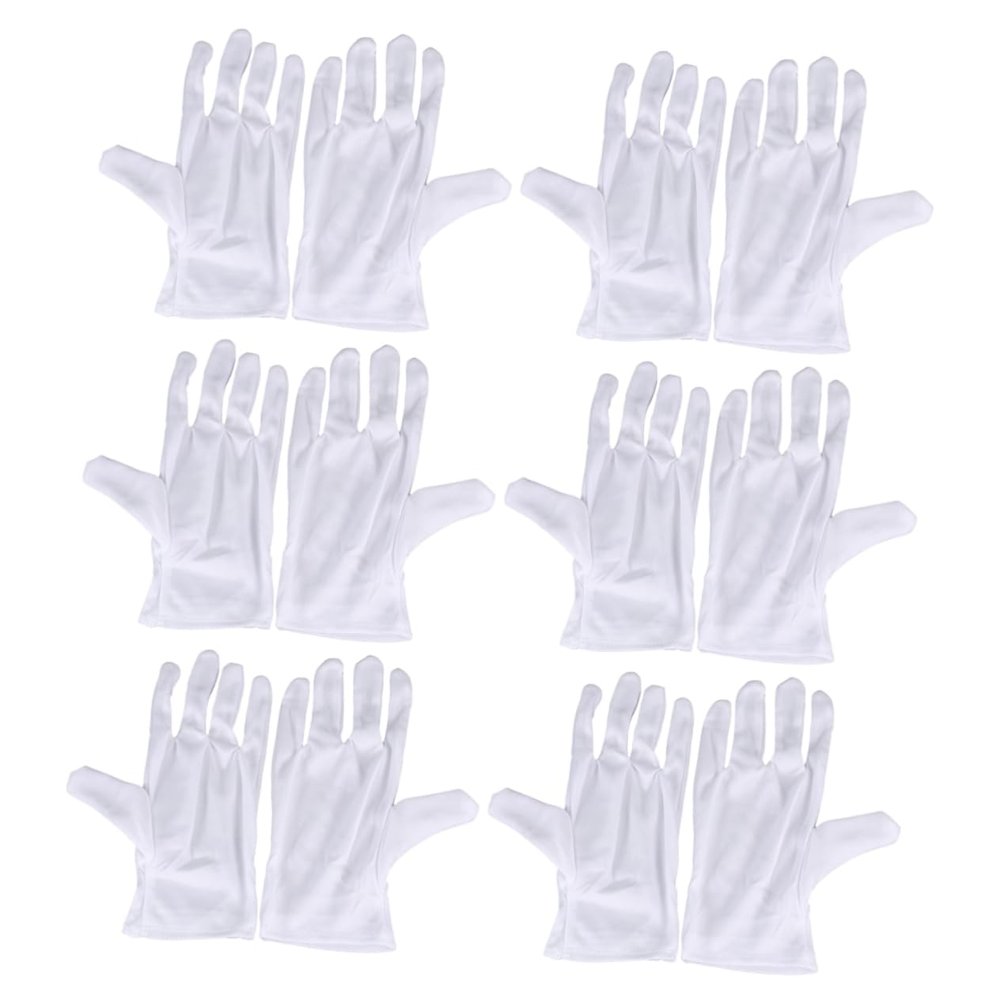 Angoily 12pairs Moisturizing Protective Gloves for Jewelry Inspection and Work Elastic Polyester for Gardening Cleaning and Industrial Use