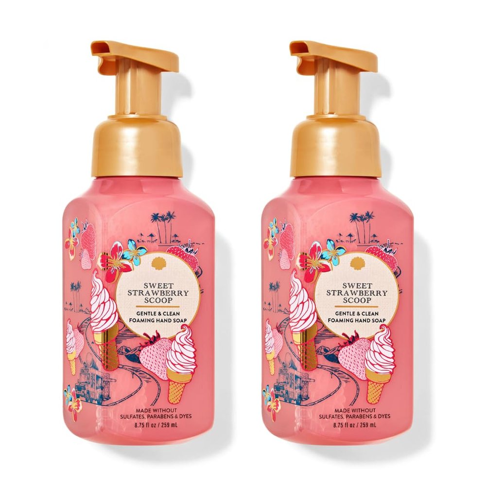 Bath ad Body (Pack of 2) Sweet Strawberry Scoop Gentle Foaming Hand Soap, 8.75 Fl Oz each (Packaging Artwork Styles May Vary)