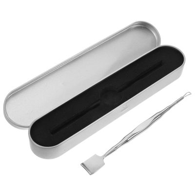 FRCOLOR Stainless Steel Blackhead Cleaner Tool Dual-ended Facial Pimple Spade for Blackhead Removal Easy to Use Metal Scraper for Smooth Skin for Home Use