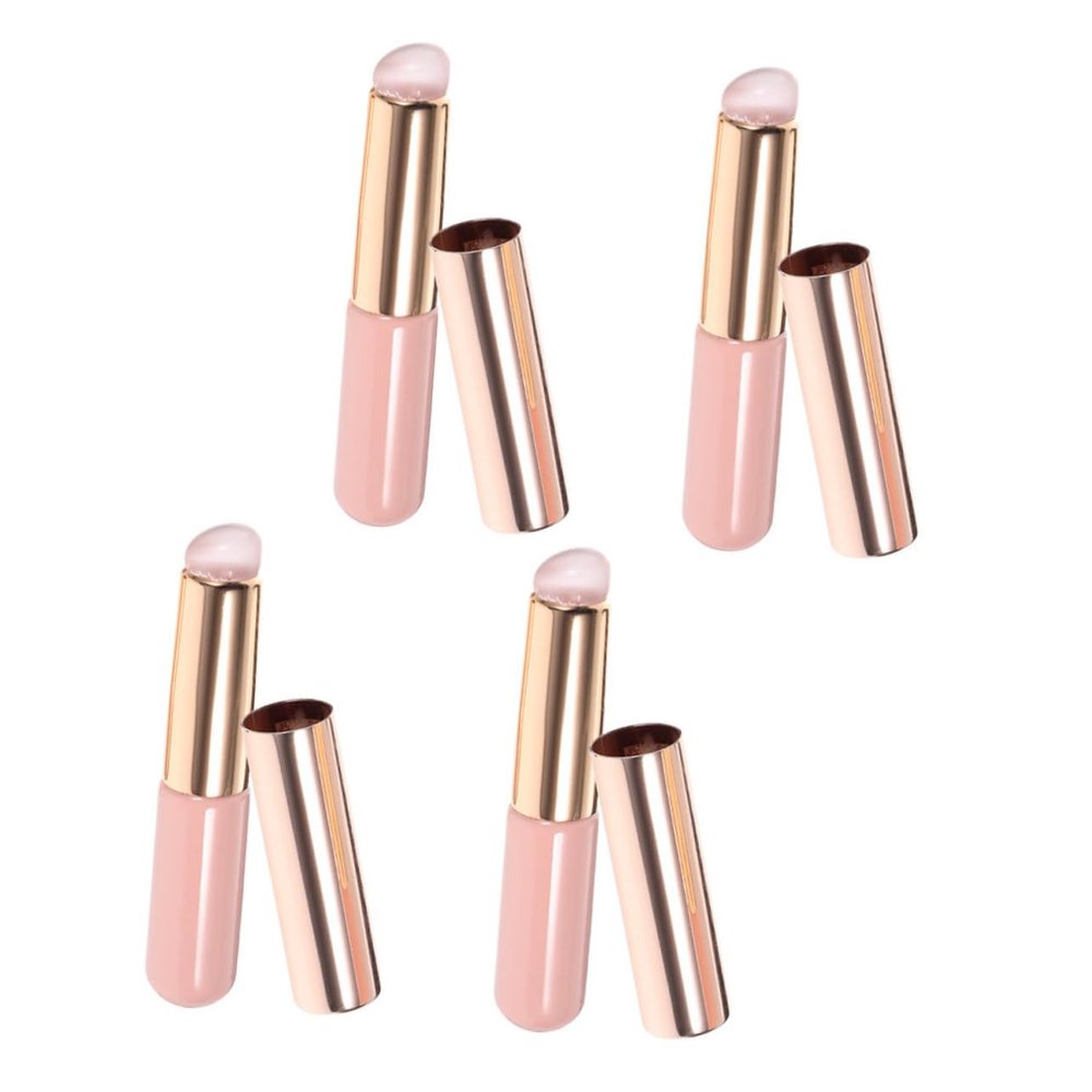 PAMINGONO 4pcs Silicone Lip Brush Cap Lip Makeup Brush for Women Lipstick Concealer