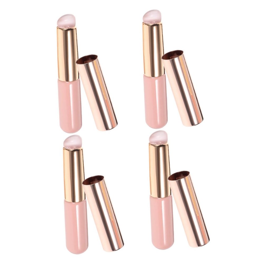 BIUDECO 4pcs Professional Makeup Kit Silicone Lip Applicator Brush Lipstick Lip Gloss Concealer Women Makeup Tools Portable and Easy to Use