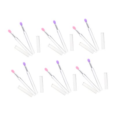 BELLIFFY 6pcs Silicone Lip and Eyeshadow Applicator Skin-friendly Makeup Brushes for Easy Lip and Gloss Application Cover Design for Use