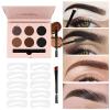 Eyebrow Stamps Stencil Kits With Eyebrow Brushes Eyebrow Powder Set Eyebrow Stencils Easy To Use For Beautiful Brows view 2