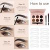 Eyebrow Stamps Stencil Kits With Eyebrow Brushes Eyebrow Powder Set Eyebrow Stencils Easy To Use For Beautiful Brows view 4