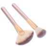 Beatifufu Facial Fan Brushes Set 2pcs Fluffy Brush for Blush Highlighter and Nose Shadow Easy to Use Long-lasting Makeup Tool view 1