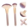 Beatifufu Facial Fan Brushes Set 2pcs Fluffy Brush for Blush Highlighter and Nose Shadow Easy to Use Long-lasting Makeup Tool view 4