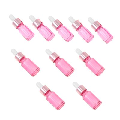 Gogogmee Essential Oil Car Diffuser Glass Dropper Bottle Set 10pcs Essential Oil Bottle Rose Gold Cap Spout