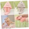 Beatifufu 2pcs Quick Drying Hair Wrap Towels Cartoon Hair Turban for Women Soft Coral Fleece Bath Cap Home Travel and Gym Use view 3