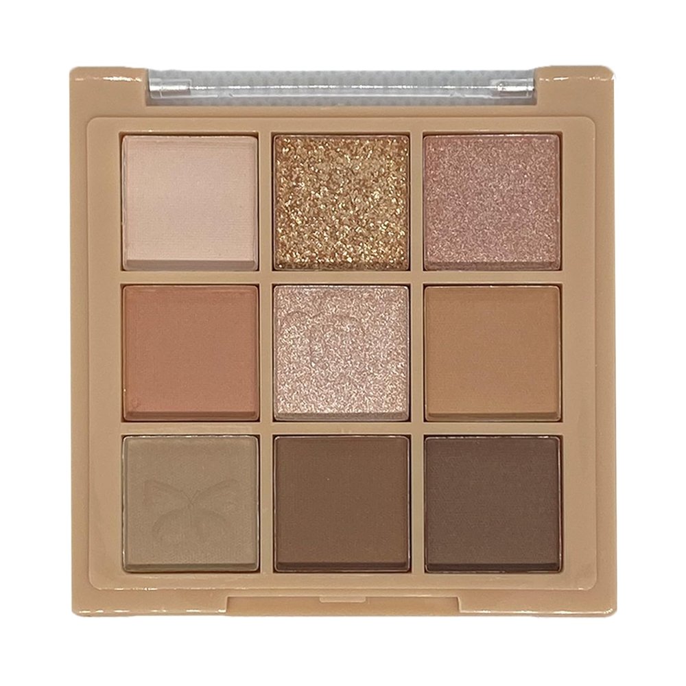 9 Color Eyeshadow Palette Makeup, Matte Glitter Shimmer Korean Eye Shadow Palettes, Highly Pigmented Long Lasting Waterproof Blendable, Pink & Brown, Daily Eye Shadow Makeup
