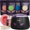 Waxing kit for women, Digital Hard Wax Warmer with 4 Packs of Natural Wax Beans (14.1oz), Silicone Bowl and Waxing Accessories, Professional for Bikini, Face, Brazilian, Body and Home Salon - Black view 1