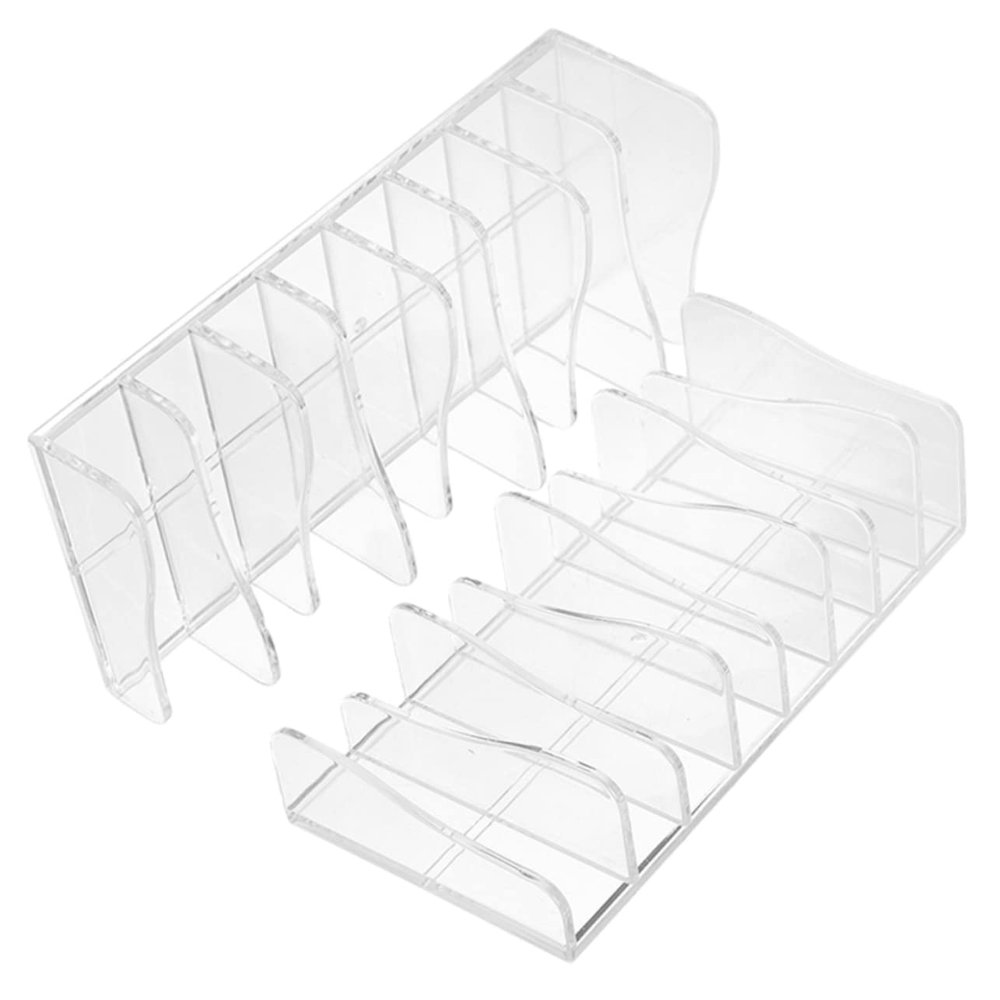 2pcs Transparent Eyeshadow Palettes Organizer 8 Section Divided Makeup Display Stand Cosmetic Storage Holder for Vanity Makeup Palettes Organizer and Storage