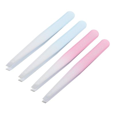 BELLIFFY Professional Industrial Brow Tweezers Set of 4 Accurate Removal for Face Eye Lash