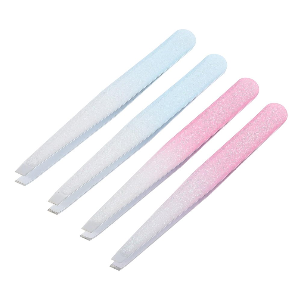 BELLIFFY Professional Industrial Brow Tweezers Set of 4 Accurate Removal for Face Eye Lash