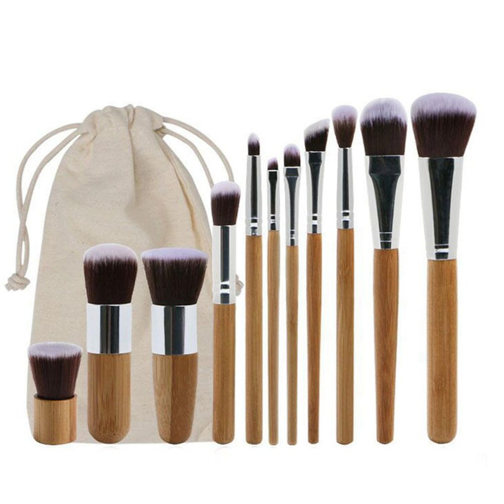 11 Pcs Makeup Brushes Powder Foundation Contour Cream Blush Bronzer Make Up Brush Eyeshadow liner Smudge Brush Single Branch