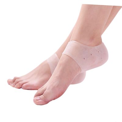 FRCOLOR Silicone Gel Heel Socks 1 Pair Moisturizing Cushions with Breath Holes Thick Foot Skin Care Protectors for Plantar Fasciitis Relief Suitable for Men and Women