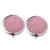 2pcs Rhinestone Double Sided Foldable Pocket Makeup Mirror Portable Cosmetic Mirror Ideal for Travel and Daily Use view 1
