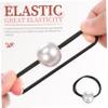 OHPHCALL Beaded Hair Ties Set 6 Large Pearl Hair Ropes No Crease No Damage Gentle Ponytail Holders view 3