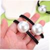 OHPHCALL Beaded Hair Ties Set 6 Large Pearl Hair Ropes No Crease No Damage Gentle Ponytail Holders view 4