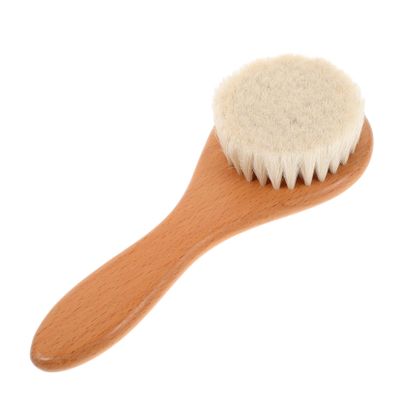 Wooden Handle Baby Hair Brush Wool Bristles for Infant Scalp Care