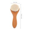 Wooden Handle Baby Hair Brush Wool Bristles for Infant Scalp Care view 2