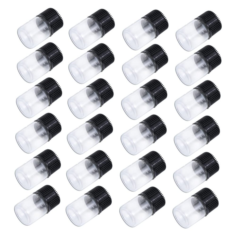 FRCOLOR 50pcs Glass Vials Leak Sample Containers for Travel Refillable Emulsion Bottles Lightweight Easy to Clean for Outdoor Activities