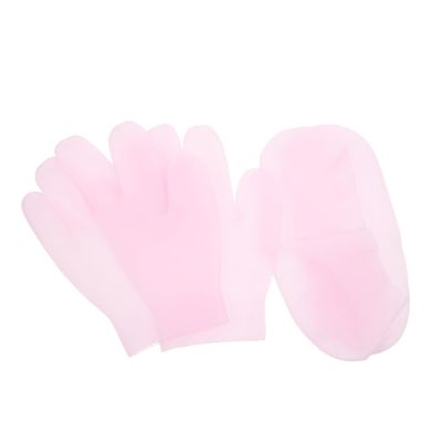 FOMIYES 2pairs Moisturizing Gel Socks and Gloves Set for Hand and Foot Care Overnight Hydration and Repair Soft Elastic Fit Antislip Design for Spa and Home Use Pink