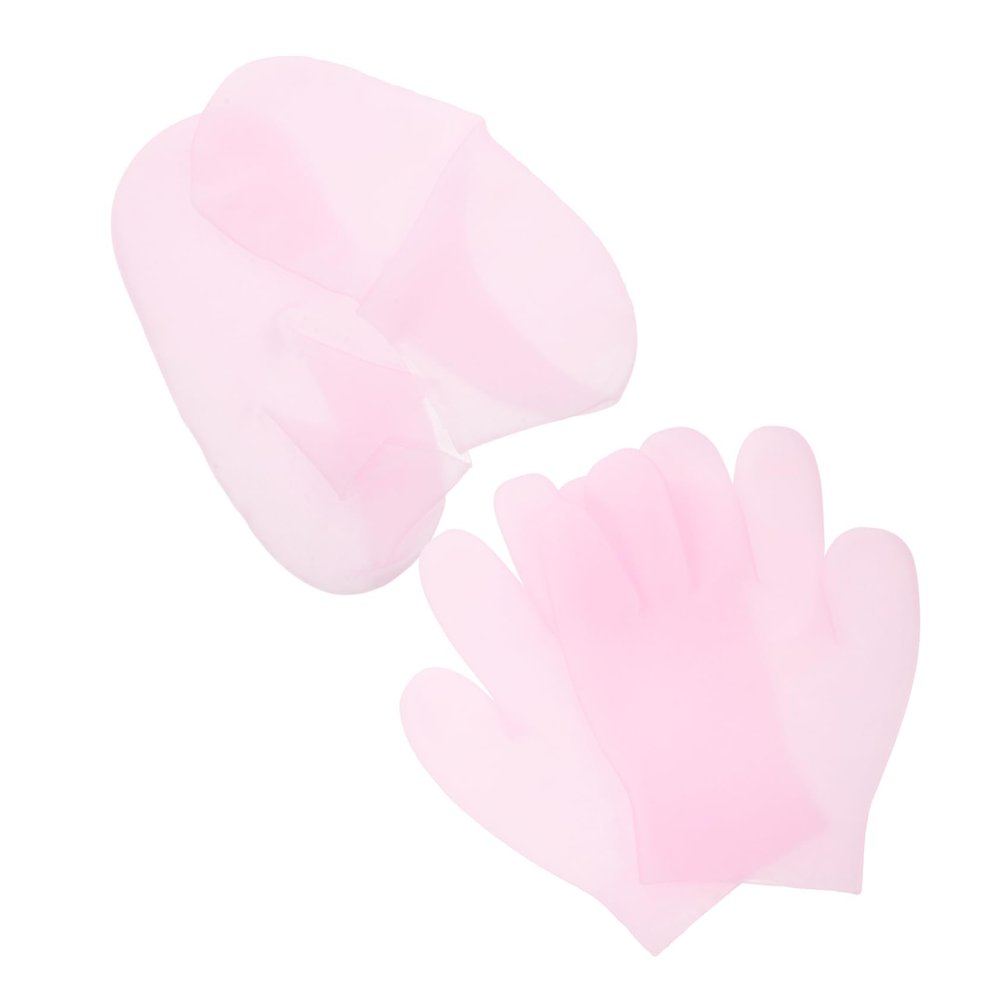 Anneome 2pairs Moisturizing Spa Gloves Socks Set Gel Gloves for Dry Hands Exfoliating Scrub Moisture Toe Skin Care Socks